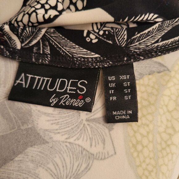 Attitudes by Renee XST Tropical Bird Leaf Print Maxi Dress Pockets Stretch Modes - Picture 4 of 8